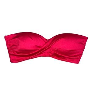 Mossimo Bright Red Padded Bandeau Bikini Top Small New Without Tags